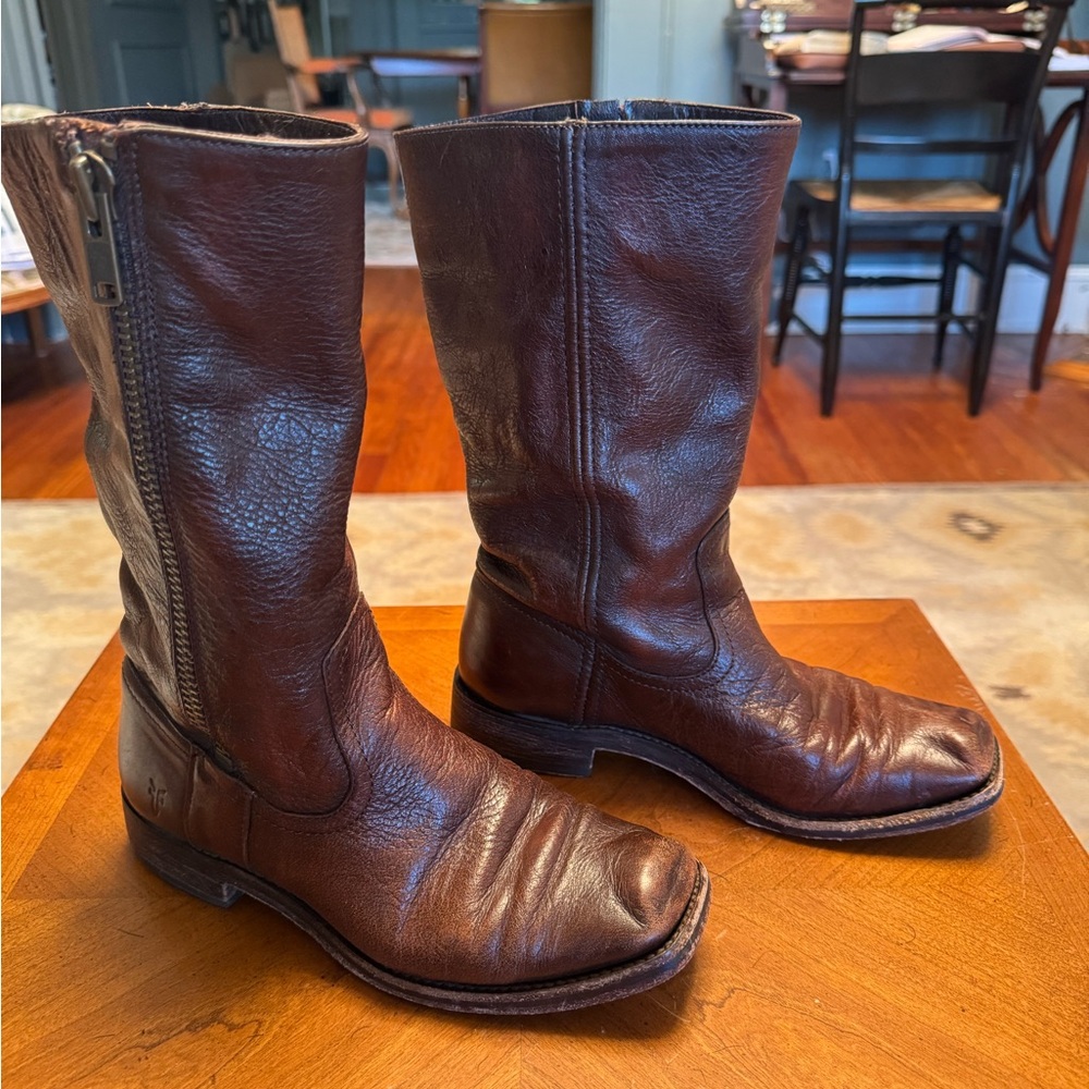 Frye Women's Brown Leather Heeled Boots